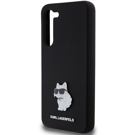 Etui Karl Lagerfeld Silicone Choupette Metal Pin na Samsung Galaxy S23+ - czarne