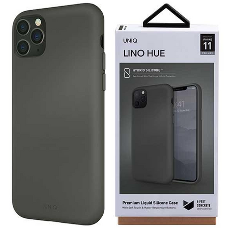 UNIQ etui Lino Hue iPhone 11 Pro Max szary/moss grey