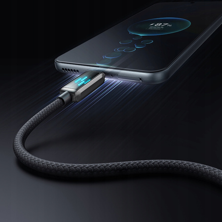 MCDODO KABEL USB-C SZYBKIE ŁADOWANIE DO SAMSUNG XIAOMI TYP C 6A 100W 1M LED