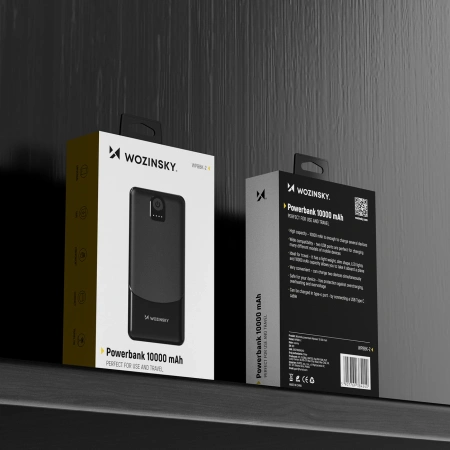 Powerbank Wozinsky Wpower WPBBK-2 10000 mAh 10 W 2x USB 2 A - czarny