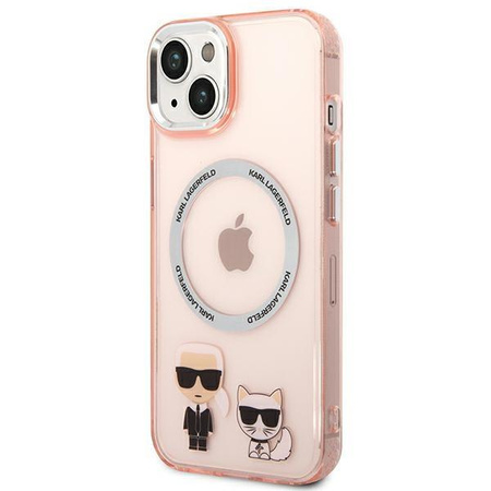 Karl Lagerfeld KLHMP14MHKCP iPhone 14 Plus 6,7" hardcase różowy/pink Karl & Choupette Aluminium Magsafe