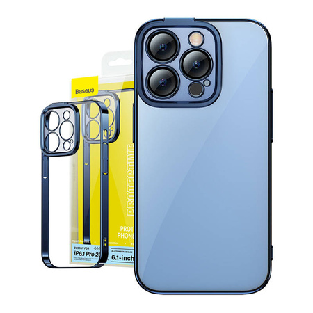 BASEUS ZESTAW OCHRONNY ETUI I SZKŁO HARTOWANE DO IPHONE 14 PRO MAX GLITTER