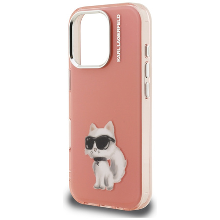 Etui Karl Lagerfeld IML Aquarelle Choupette & Logo do iPhone 16 Pro Max różowy