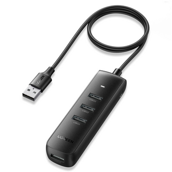 UGREEN HUB USB ADAPTER ROZGAŁĘŹNIK DO LAPTOP KOMPUTER 4 PORTY CZARNY