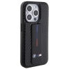 Etui BMW Grip Stand Smooth & Carbon na iPhone 15 Pro - czarne