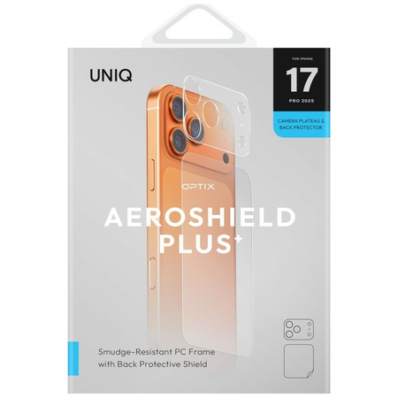 Ochrona modułu aparatu i tylnego panelu UNIQ Optix Aeroshield+ Camera Module Protector do iPhone 17 Pro przezroczysty