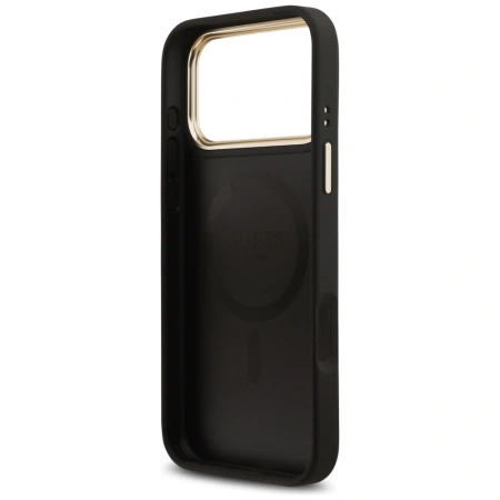 GUESS ETUI GRAINED STRASS LOGO MAGSAFE DO IPHONE 17 PRO MAX Z SYSTEMEM