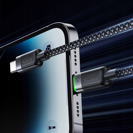 MCDODO ŁADOWARKA KABEL USB-C LIGHTNING SZYBKIEGO ŁADOWANIA DO IPHONE 1M LED