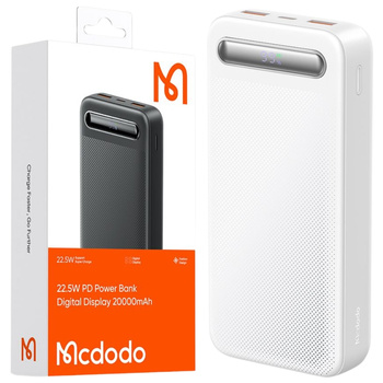 MCDODO POWERBANK 20000MAH Z WYŚWIETLACZEM 3X USB USB-C 22,5W + KABEL USB-C