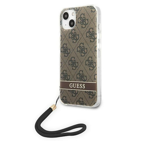 Guess GUOHCP14MH4STW iPhone 14 Plus 6,7" brązowy/brown hardcase 4G Print Strap