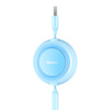 Baseus Bright Mirror 2 kabel przewód 3w1 USB Typ A - micro USB + Lightning + USB Typ C 3.5A 1.1m błękitny (CAMJ010017)