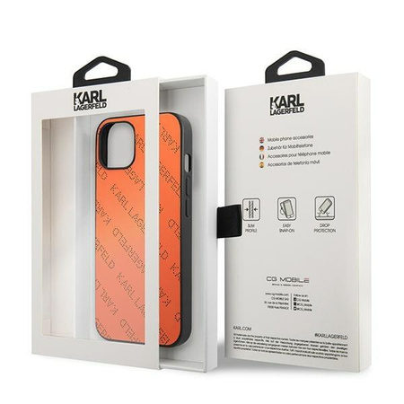 Karl Lagerfeld KLHCP13SPTLO iPhone 13 mini 5,4" hardcase pomarańczowy/orange Perforated Allover