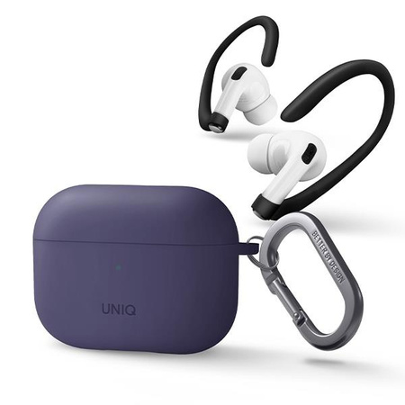 UNIQ etui Nexo AirPods Pro 2 gen + Ear Hooks Silicone purpurowy/fig purple