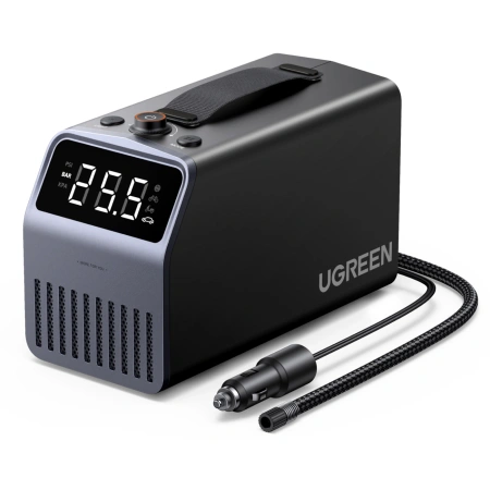 Pompka elektryczna Ugreen 150 PSI 12V do opon samochodowych z wyświetlaczem cyfrowym - szara