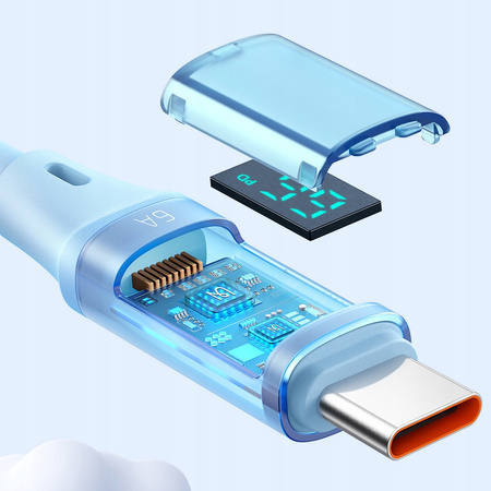 MCDODO KABEL Z WYŚWIETLACZEM USB-C SZYBKIE ŁADOWANIE USB TYP C 5A 100W 1M