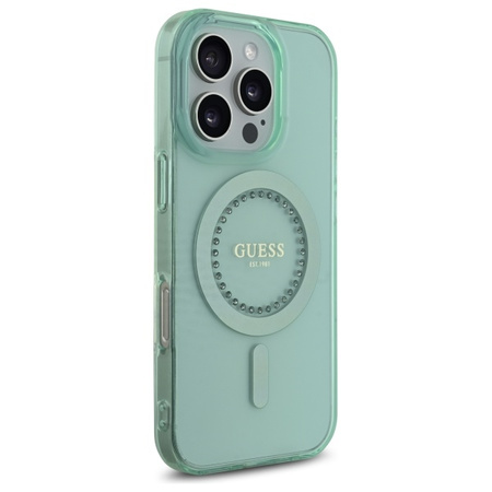 GUESS ETUI CASE DO IPHONE 16 PRO MAX 6.9 DO MAGSAFE HARDCASE Z RHINESTONES