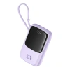 Powerbank Baseus Qpow Pro+ 10000mAh 22.5W z wbudowanym kablem USB-C z wyświetlaczem - fioletowy