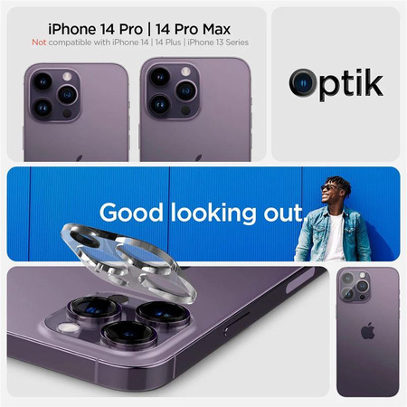 OSŁONA APARATU SPIGEN OPTIK.TR CAMERA PROTECTOR 2-PACK IPHONE 14 PRO / 14 PRO MAX CRYSTAL CLEAR