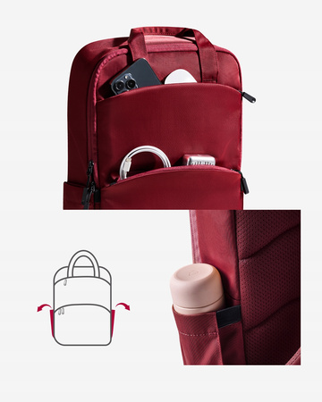 INNOSTYLE PLECAK NA LAPTOPA 15,6 DO SAMOLOTU WODOODPORNY COLORLITE 14L CZERWONY