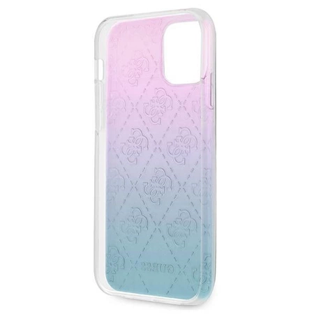 Etui Guess 4G 3D Pattern Collection na iPhone 12 Pro Max - niebiesko-różowe