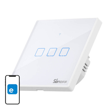 SONOFF WŁĄCZNIK ŚWIATŁA WIFI 3-KANAŁOWY DOTYKOWY Z RF 433 DO SYSTEMÓW SMART