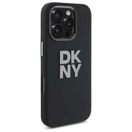 DKNY CASE DO IPHONE 16 PRO MAX 6.9 HARDCASE LIQUID SILICONE Z LOGO METALOWE
