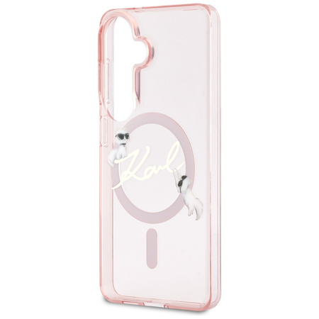 Etui Karl Lagerfeld IML KC Script MagSafe do Samsung Galaxy S26 różowy
