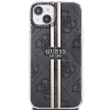 Etui Guess IML 4G Gold Stripe na iPhone 15 Plus / 14 Plus - czarne