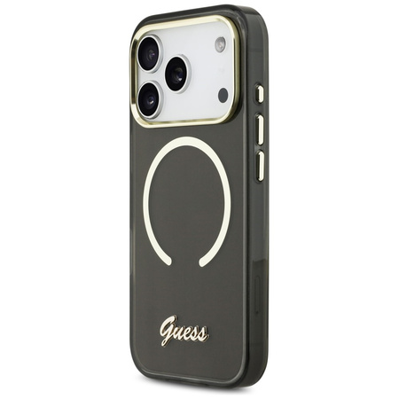 Etui Guess IML Script Metal MagSafe do iPhone 17 Pro czarny