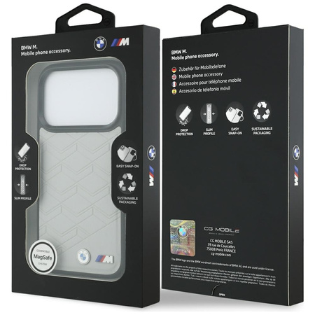 Etui BMW M Shape Logo MagSafe do iPhone 17 Pro szary