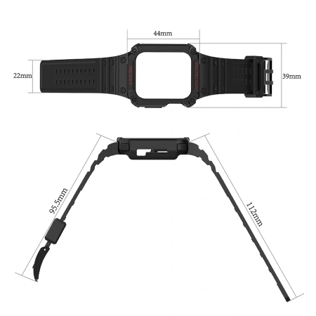 HURTEL PROTECT STRAP BAND OPASKA Z ETUI DO APPLE WATCH 9 8 7 6 5 4 3 2 SE