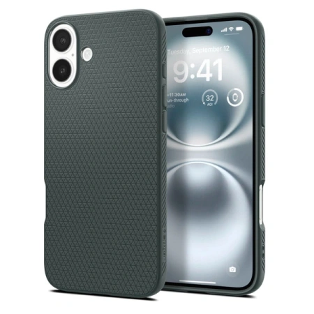 SPIGEN LIQUID AIR CASE DO IPHONE 16 ABYSS GREEN ELEGANCKIE ETUI Z OCHRONĄ