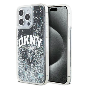 DKNY POKROWIEC HARDCASE LIQUID GLITTER DO IPHONE 15 PRO MAX 6.7 Z LOGO