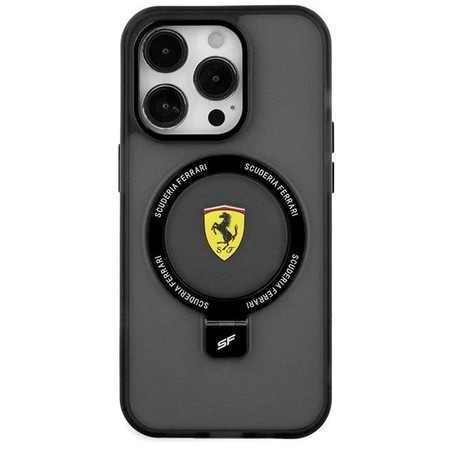 Etui Ferrari Ring Stand 2023 Collection MagSafe do iPhone 15 Pro Max - czarne