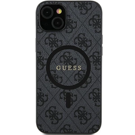 Etui Guess 4G Collection Leather Metal Logo MagSafe na Samsung Galaxy S24 Ultra - czarne
