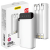 Dudao pojemny powerbank z 3 wbudowanymi kablami 20000mAh USB Typ C + micro USB + Lightning biały (Dudao K6Pro+)