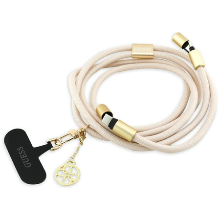 Kabel Guess CBDY 4G Charm USB-C/USB-C 150cm beżowy