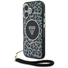 GUESS ETUI DO IPHONE 16 DO MAGSAFE LEOPARD TRIANGLE Z PRZESZROCZYSTYM PASEM