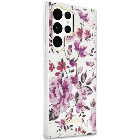 Etui Guess GUHCS23LHCFWST S23 Ultra S918 - białe Flower Collection