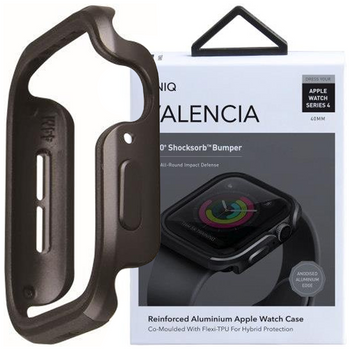 UNIQ etui Valencia Apple Watch Series 4/5/6/SE 44mm. szary/gunmetal grey