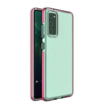 Spring Case pokrowiec żelowe etui z kolorową ramką do Xiaomi Redmi K40 Pro+ / K40 Pro / K40 / Poco F3 / Mi 11i ciemnoróżowy