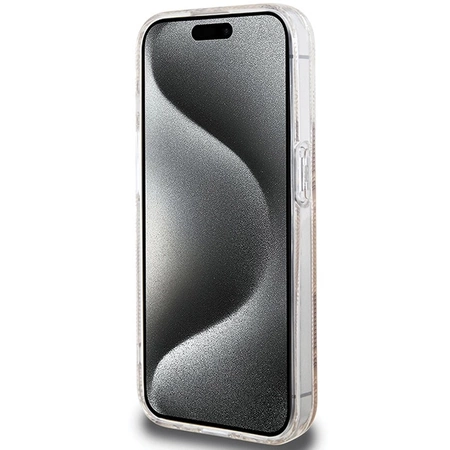 Etui Guess IML GCube MagSafe na iPhone 15 Pro Max - brązowe
