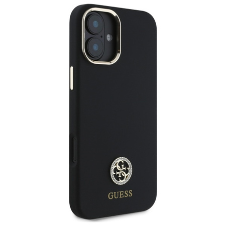 GUESS POKROWIEC HARDCASE DO IPHONE 16 6.1 Z LOGO I STRASS SILIKONOWY
