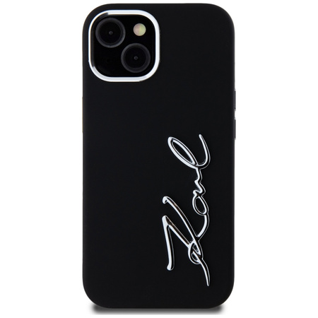 KARL LAGERFELD ETUI POKROWIEC DO IPHONE 15 Z SILICONE I METALOWYM LOGO