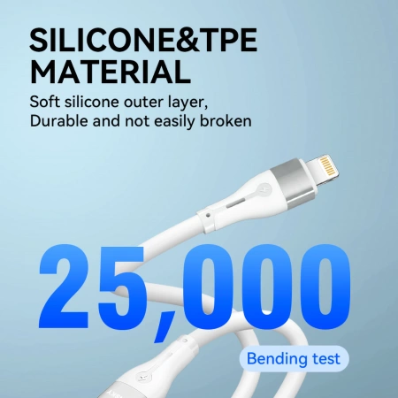 WOZINSKY KABEL DO LIGHTNING USB-C PD 27W DO IPHONE 12 13 14 1M BIAŁY