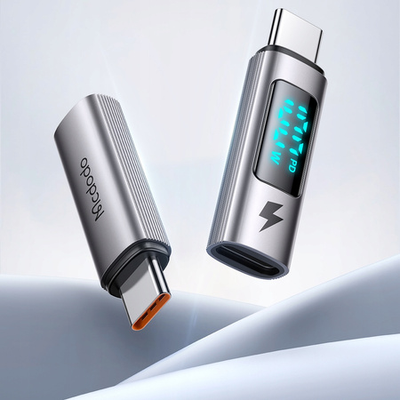 MCDODO ADAPTER PRZEJŚCIÓWKA USB-C USB TYP C SZYBKIE ŁADOWANIE 100W MIERNIK
