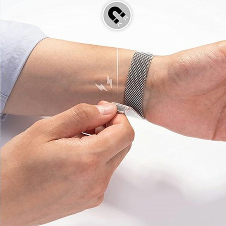MERCURY PASEK MESH DO APPLE WATCH 42 44 45MM STALOWY ZAMEK MAGNETYCZNY