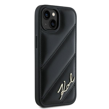 KARL LAGERFELD ETUI HARDCASE DIAGONAL QUILTED SCRIPT DO IPHONE 15 14 13 6.1