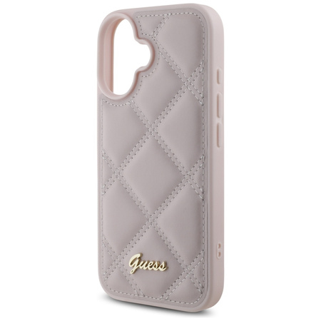 GUESS ETUI POKROWIEC DO IPHONE 16 6.1 HARDCASE LOGO QUILED METALOWE