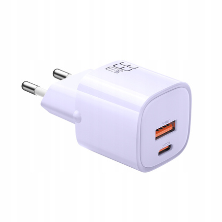 Ładowarka USB/USB-C, szybka, nano, GaN 33W PD, fioletowa, McDodo